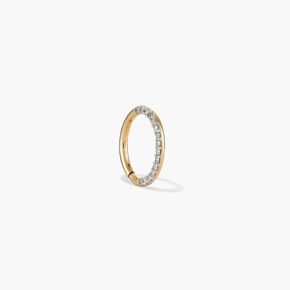 MEJURI SINGLE CARTILAGE PAVÉ DIAMOND MINI HOOP - NEW IN BOX
